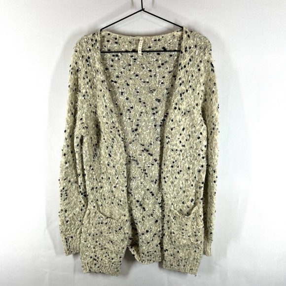 RAGA Sweaters - Raga Knit Cardigan Speckled Beige Open Front M